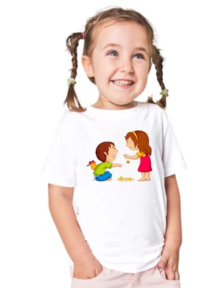 Hplus Junior girls printed Tshirt for Raksha bandhan Special