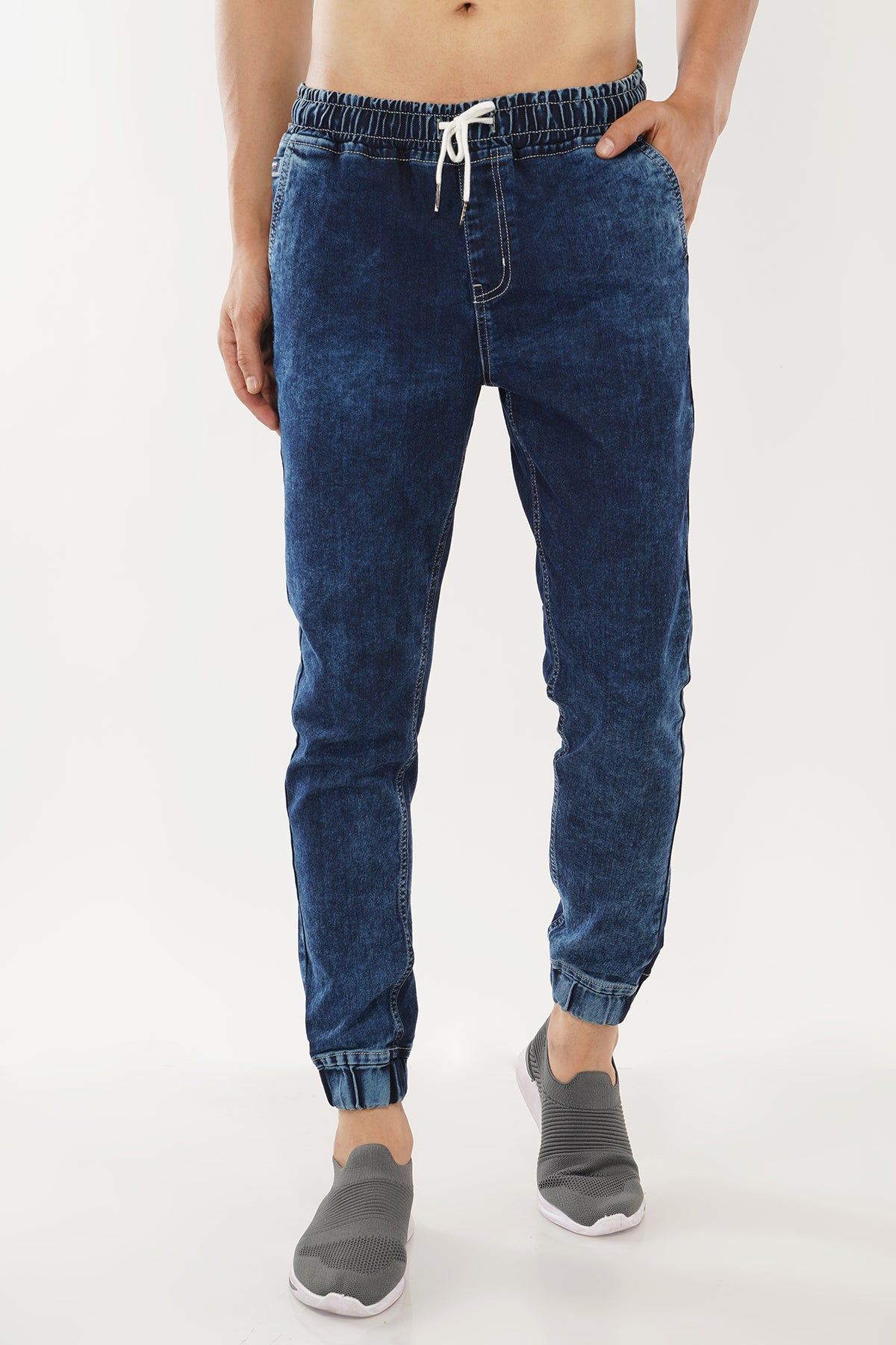 Men Denim Blue Joggers