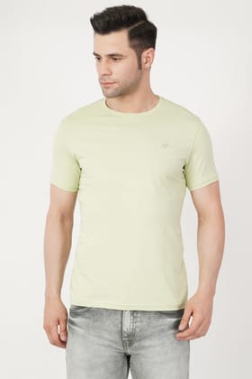 Solid Men Round Neck Moss T-Shirt