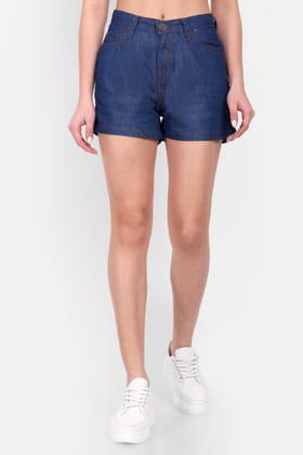 Dark Blue Denim Regular Shorts