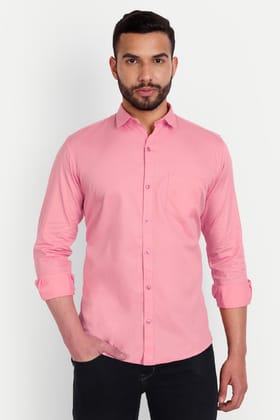 Men Slim Fit Dusty Pink Shirt