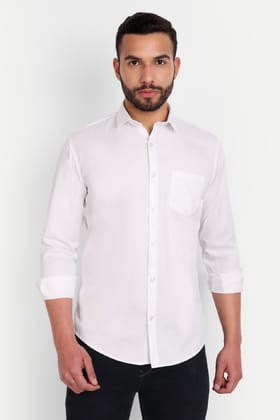 Men Slim Fit White Shirt