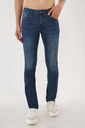 Men Dusty Blue Slim Fit Jeans