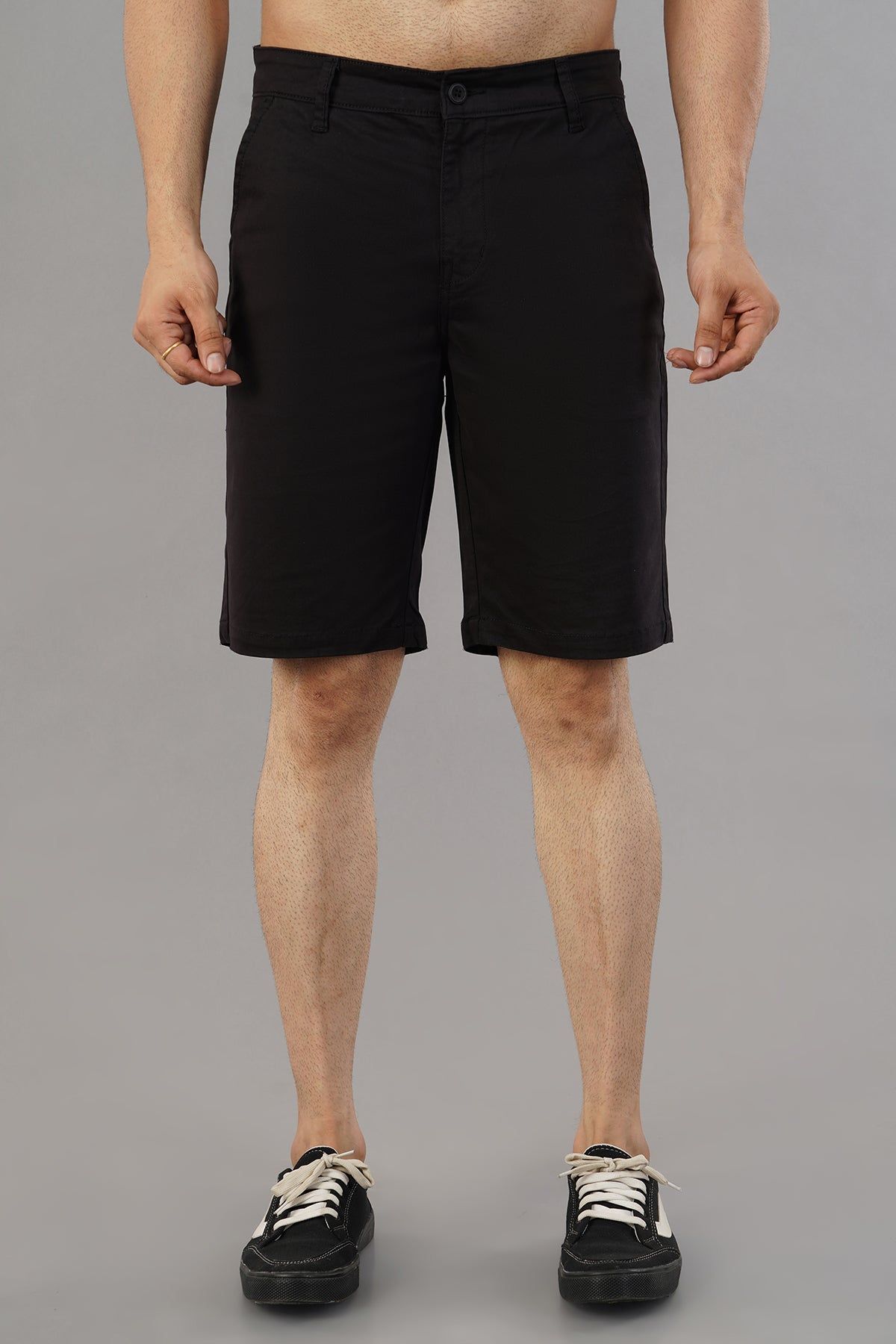 MEN MIDNIGHT BLACK CHINOS SHORTS