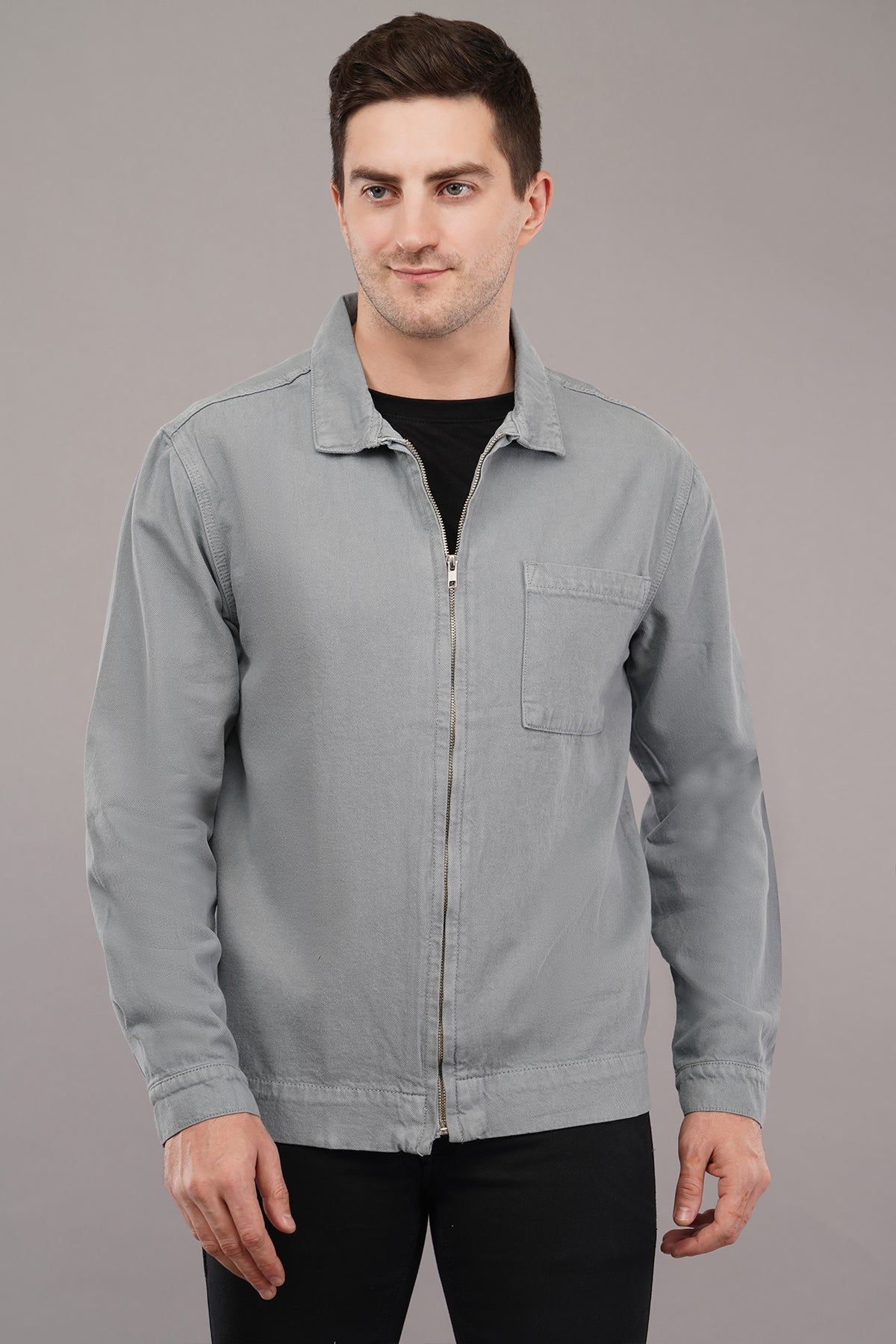 MEN METALIC DENIM JACKET