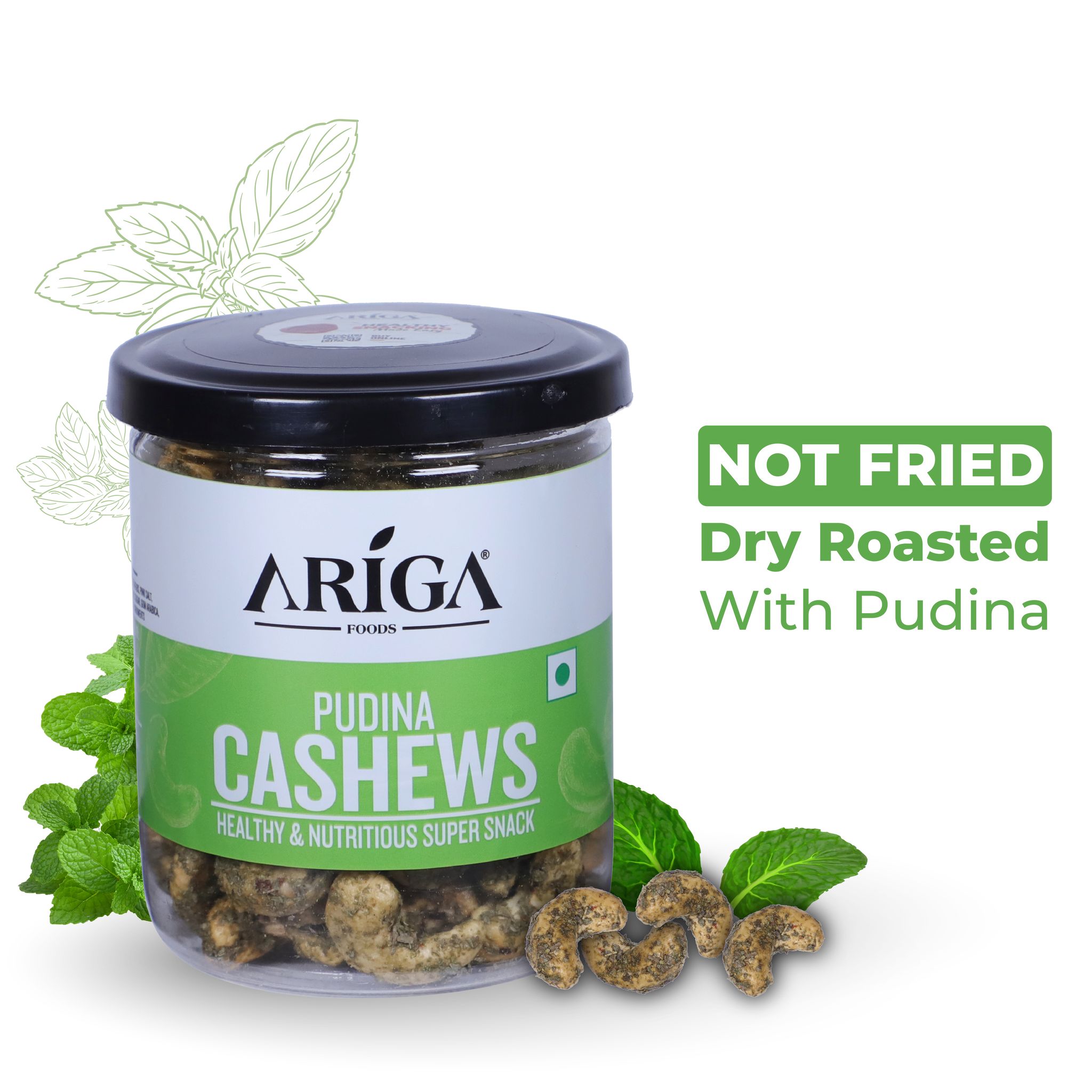 Ariga Foods Pudina Roasted Kaju | Cashews (200 g)