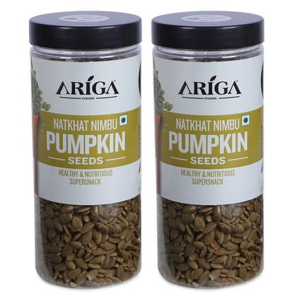 Ariga Foods Natkhat Nimbu Pumpkin Seeds Premium Healthy & Nutritious Pumpkin Seeds 1kg (2 x 500gm)