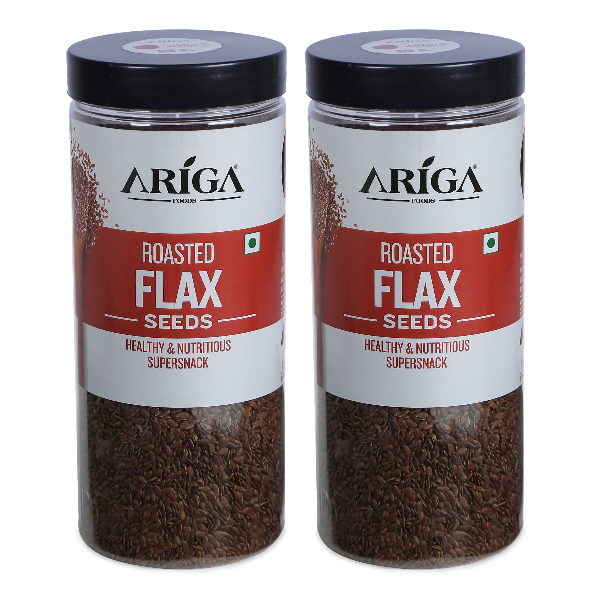 Ariga Foods Roasted Flax Seeds Premium Healthy & Nutritious Brown Flax Seeds 1kg (2 x 500g)