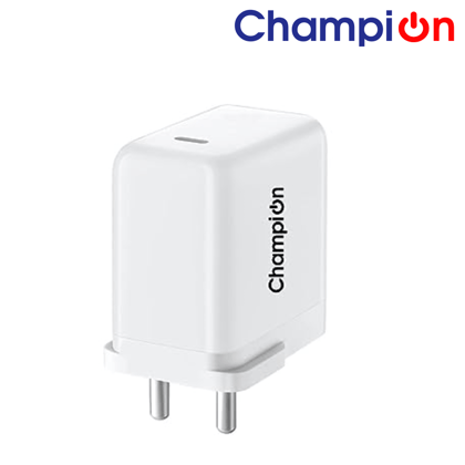 Champion 25W 5V/4A Type-C PD Fast Charger for iPhones & Android Devices (White)