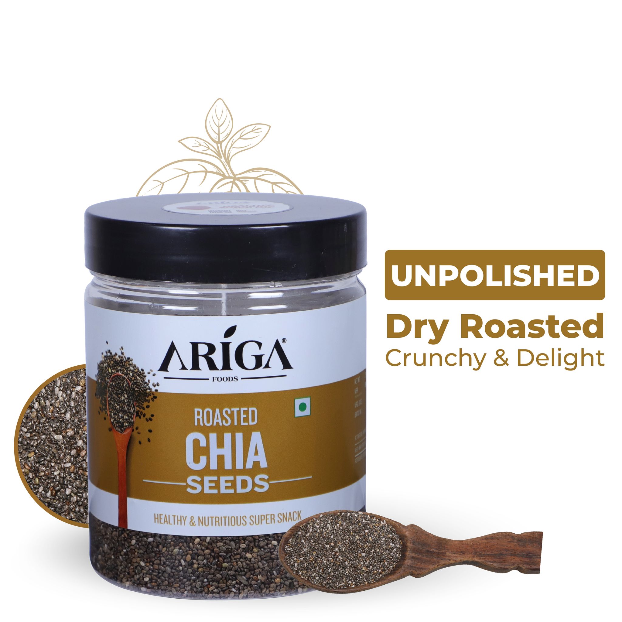 Ariga Foods Premium Roasted Chia Seeds (250 g)