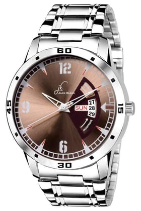 Elegant Brown Dial Day and Date Functioning Analog Watch - for Men