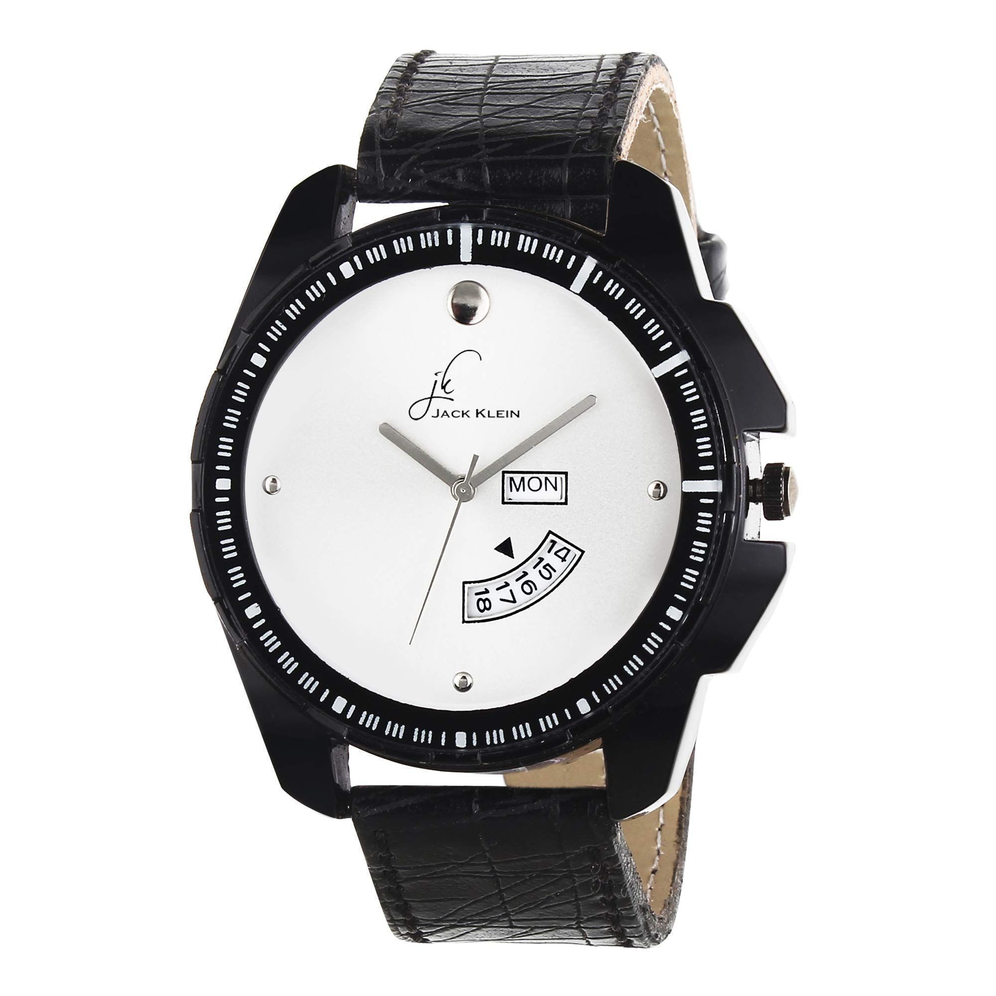 Attractive White Dial & Black Strap with Day and Date Working Multi Function Watch
