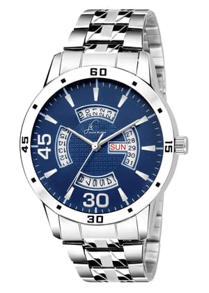 Stylish Analog Blue Dial Day and Date Watch for Men