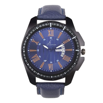 Trendy Blue Dial Day and Date Working Multi Function Wrist Watch