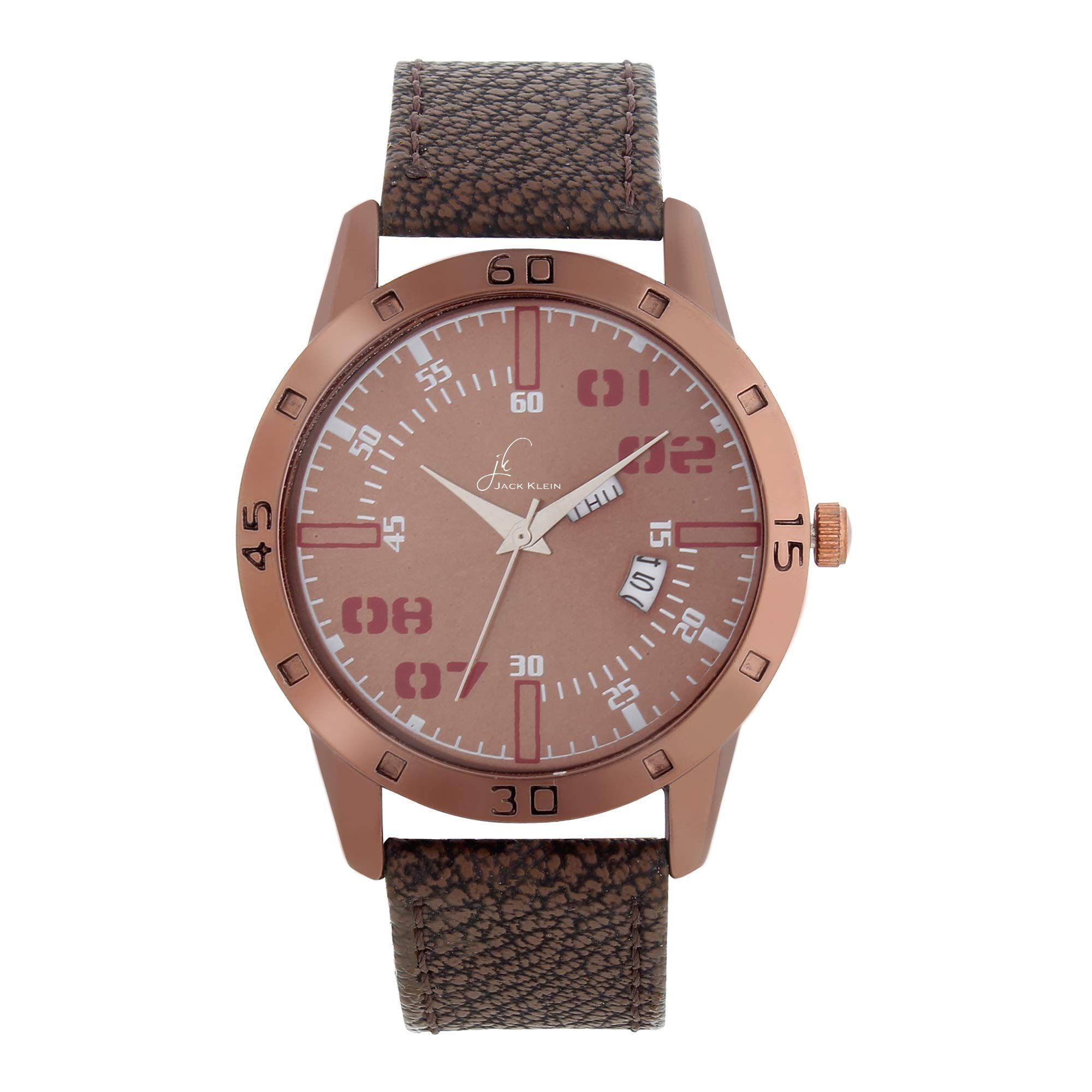 Trendy Brown Day and Date Working Analog Wrist Watch