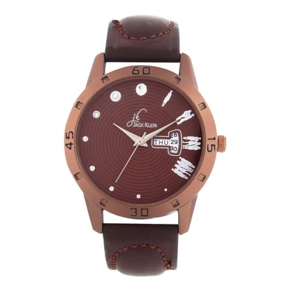 Trendy Fully Brown Day and Date Working Analog Wrist Watch