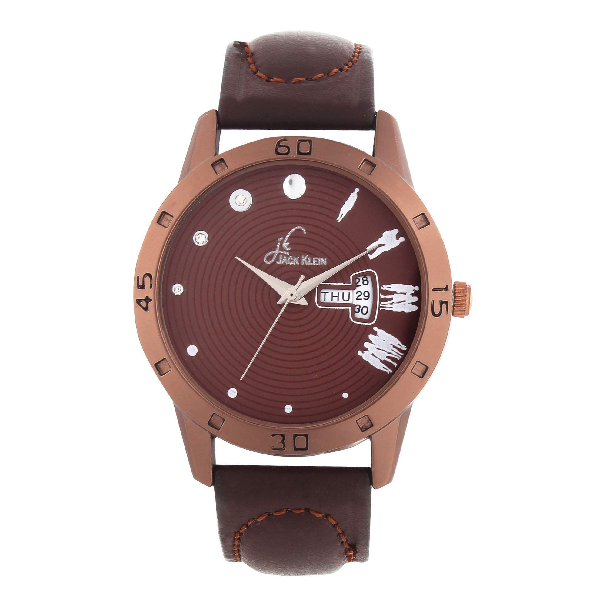 Trendy Fully Brown Day and Date Working Analog Wrist Watch