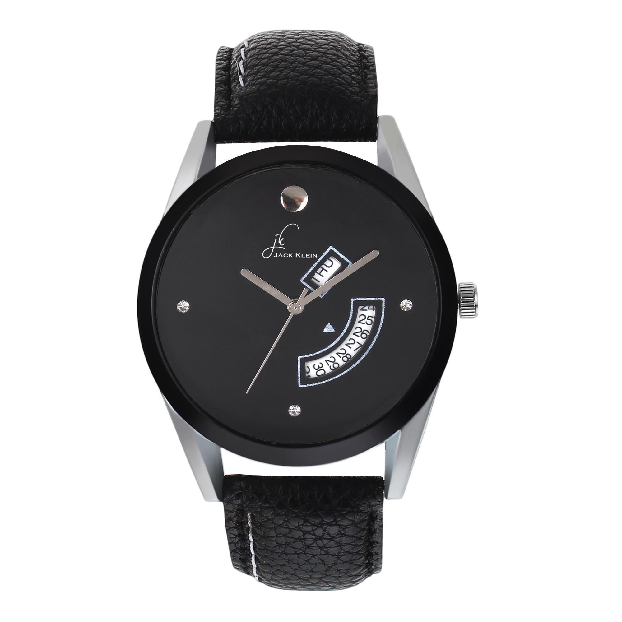 Elegant Black Dial Day and Date Working Multi Function Analog Watch