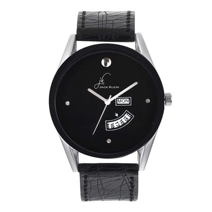 Black and Silver Multi Function Day and Date Working Wrist Watch