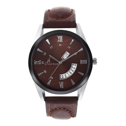 Trendy Dark Brown Multi Function Day and Date Working Wrist Watch