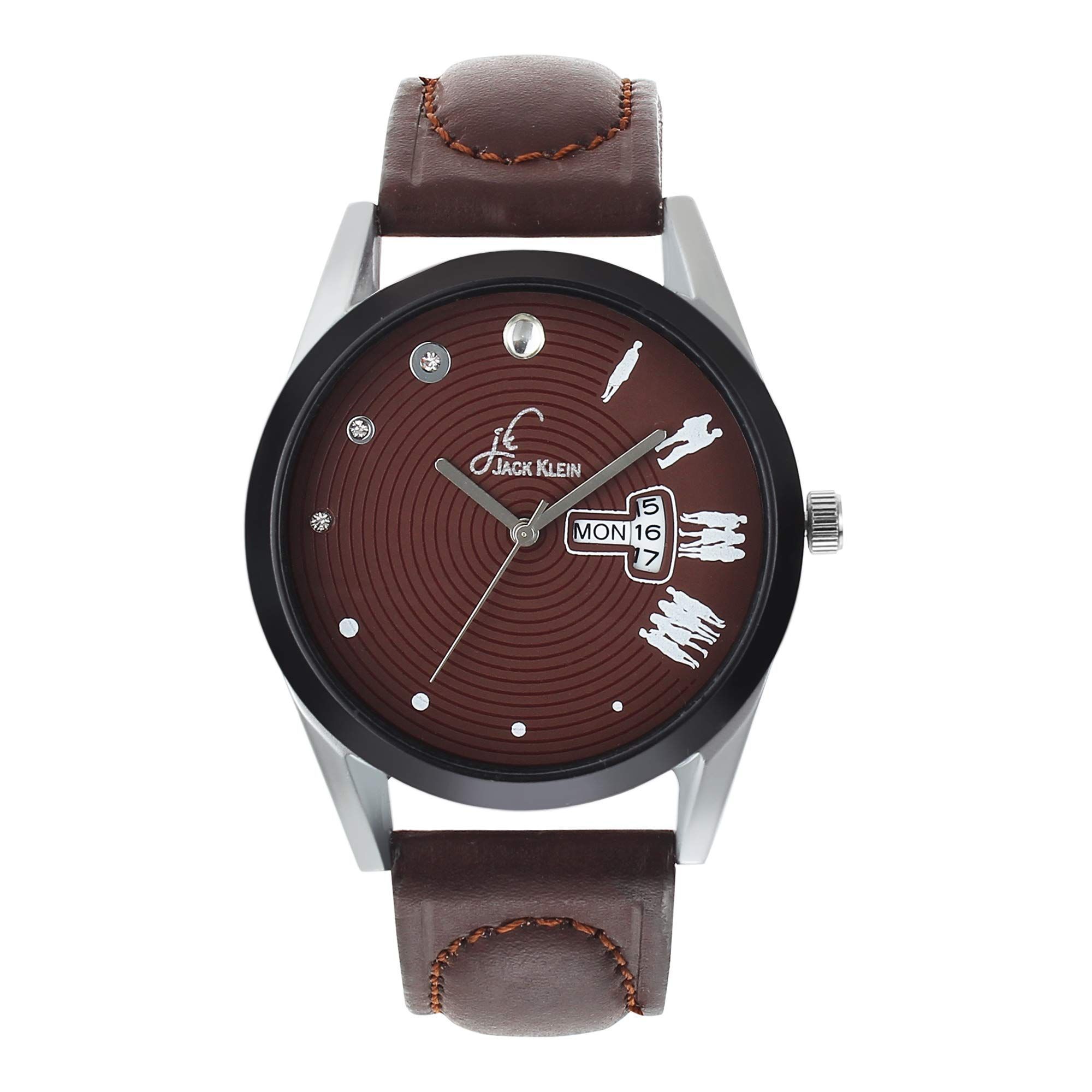 Stylish Chocolate Colour Day and Date Working Multi Function Watch