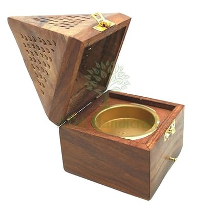 Handicraft Sheesham Wooden Incense Box Holder