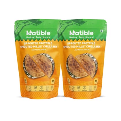 Natible Sprouted Protein & Sprouted Millet Chilla Dosa Mix, Combo