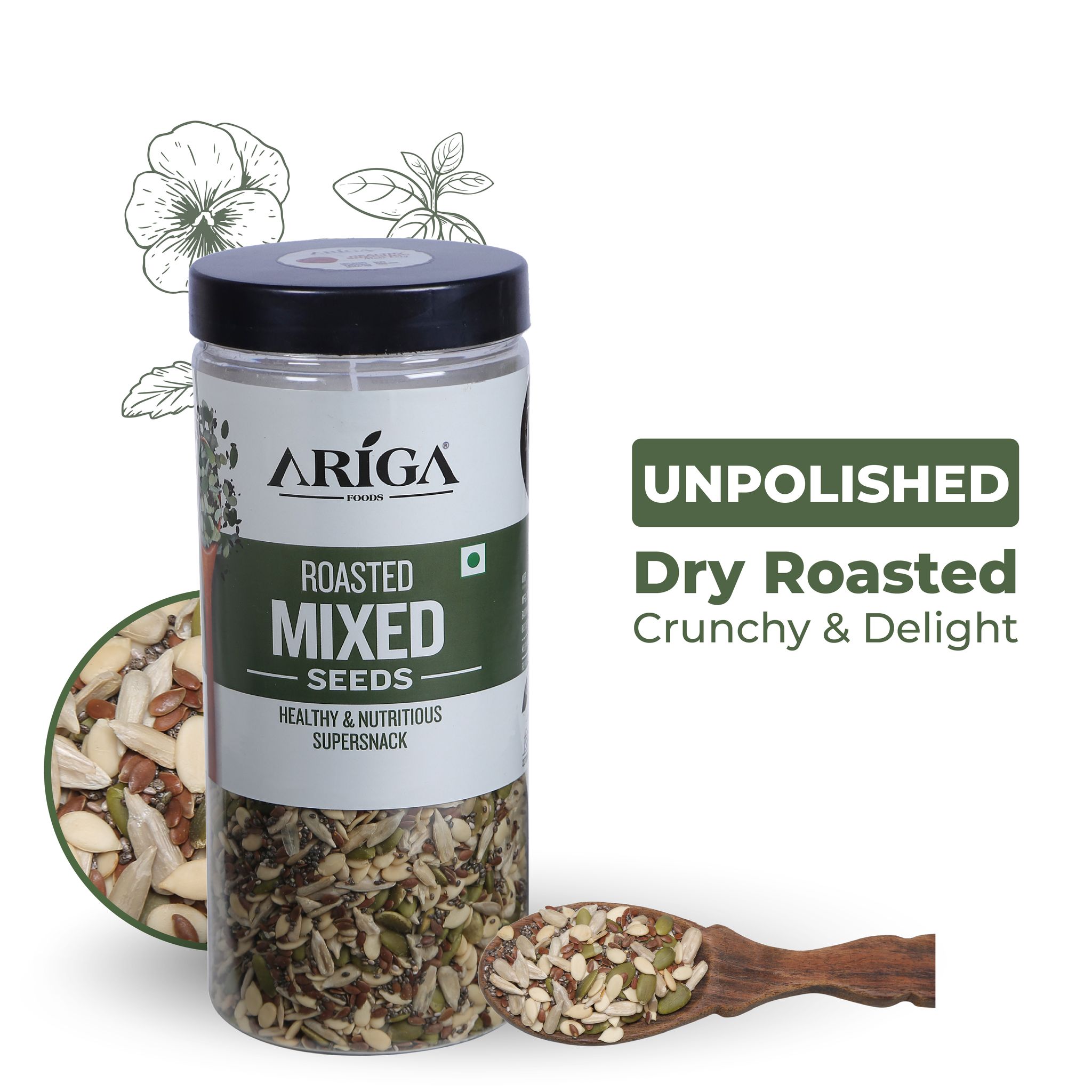 Ariga Foods Roasted Mixed Seeds Premium Healthy & Nutritious Mixed Seeds (500 g)