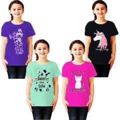 Crazyon girls cotton tshirt dress combo 2 pack of 4