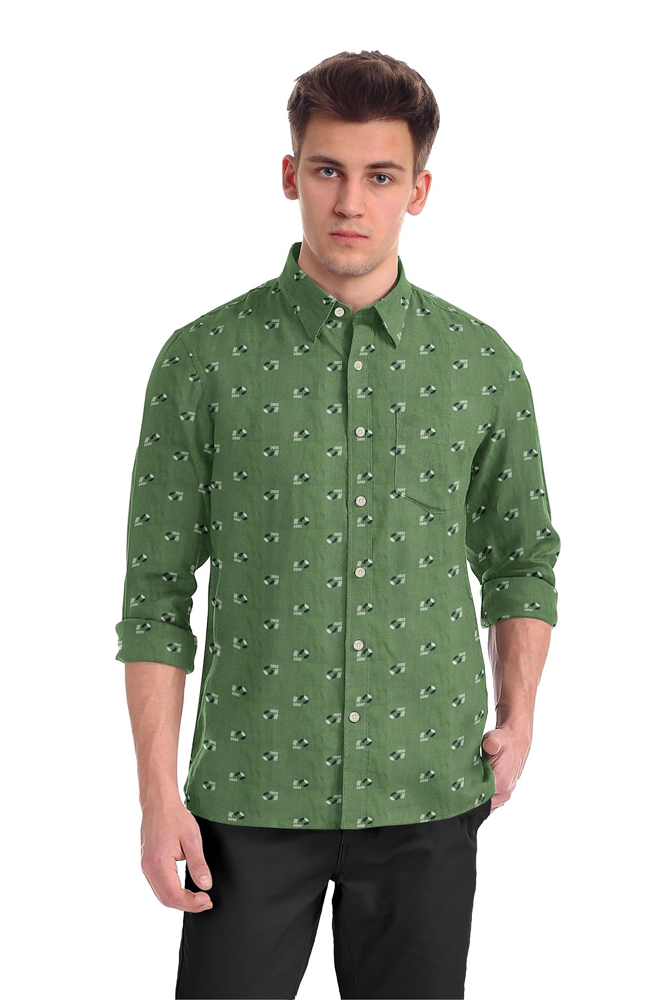 JSPARK Premium Cotton Floral Printed Shirt for Men | Full Sleeves | Cotton Shirt | Printed Shirt