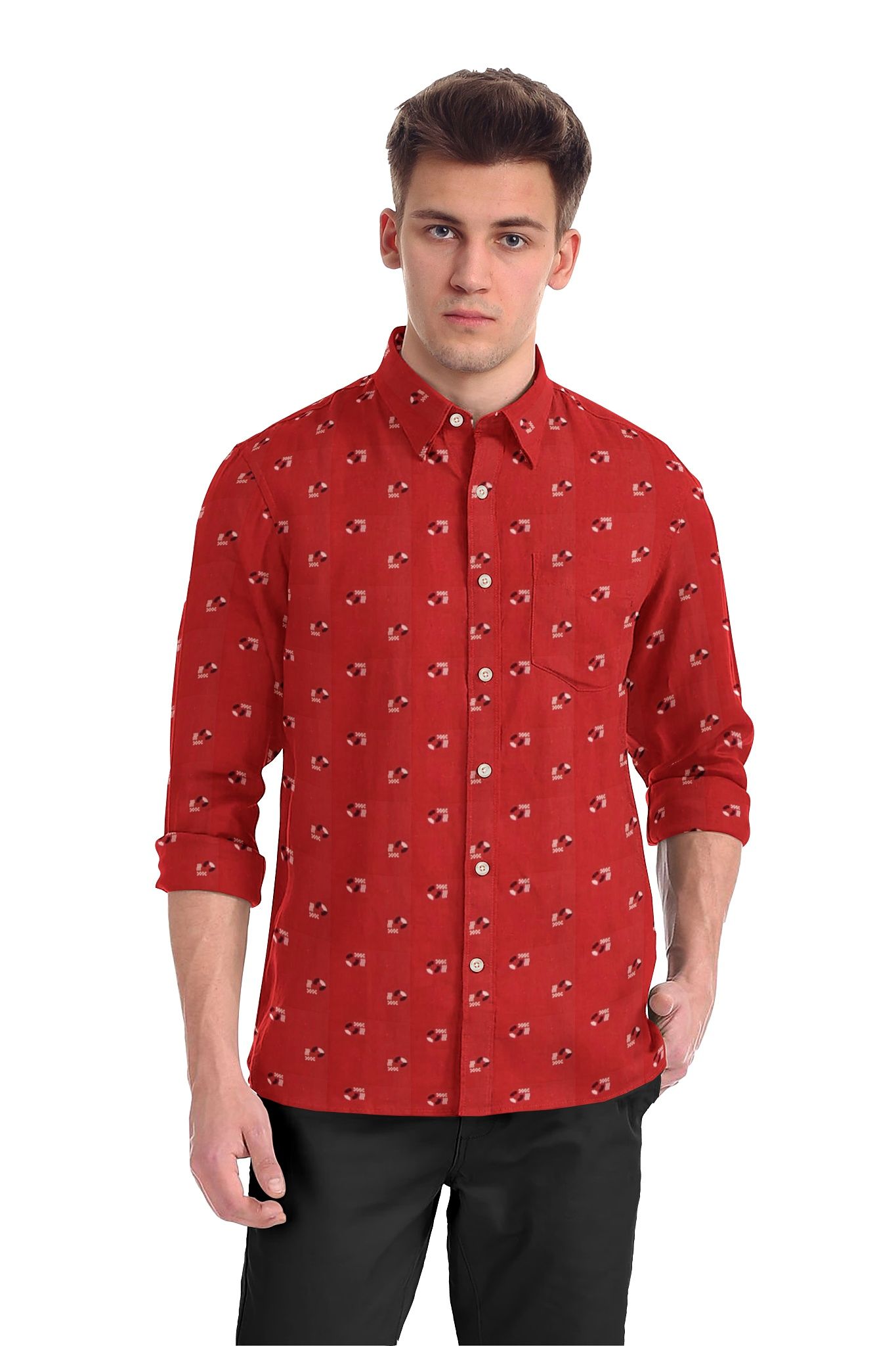 JSPARK Premium Cotton Floral Printed Shirt for Men | Full Sleeves | Cotton Shirt | Printed Shirt