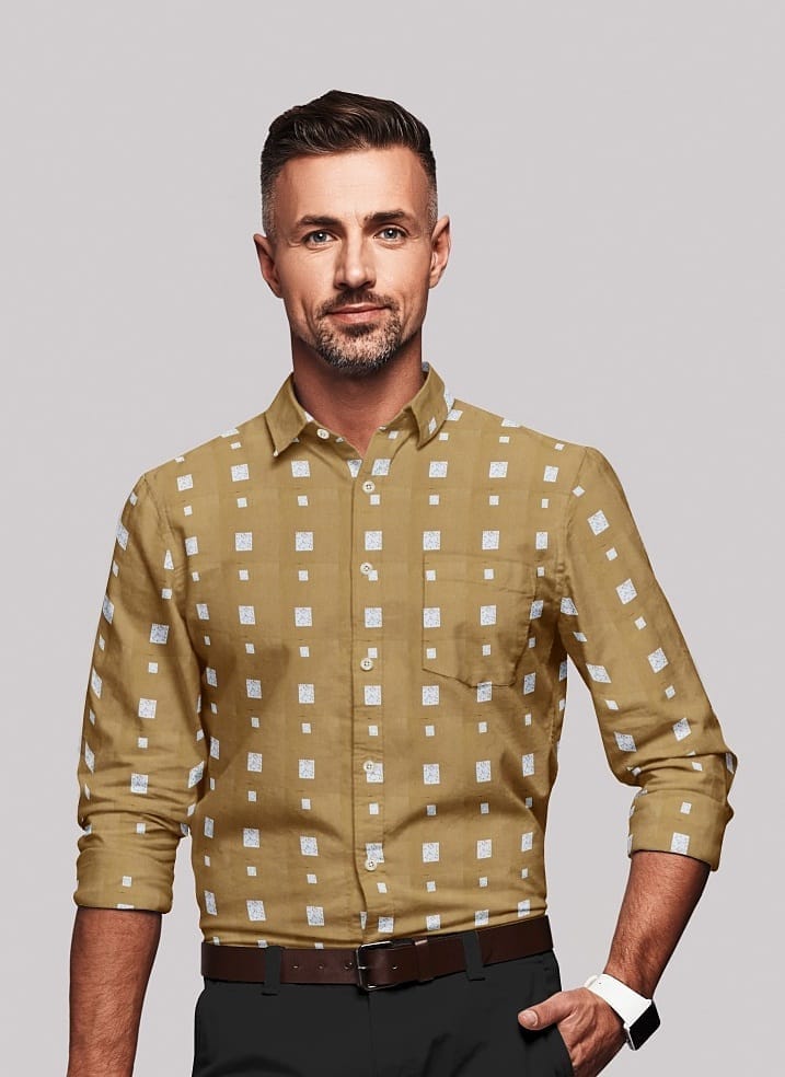 JSPARK Premium Block Print Shirt for Mens | Cotton Shirt | Printed Shirt | Full Sleeves |Pre - Washed