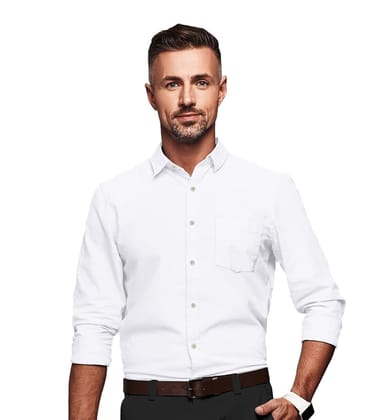 JSPARK Premium Solid Plain Shirt for Men | Cotton Shirt | Full Sleeves | Pre-Washed | Regular Fit