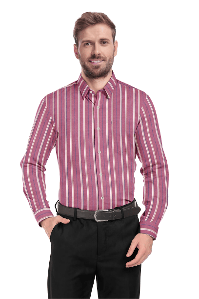 JSPARK Premium Cotton Striped Formal Shirt for Men – Stripes Regular Fit Full Sleeve Men’s Shirts, Gents Long Sleeves Stripe Shirt, Smart Formals, Work Wear, Business Casual