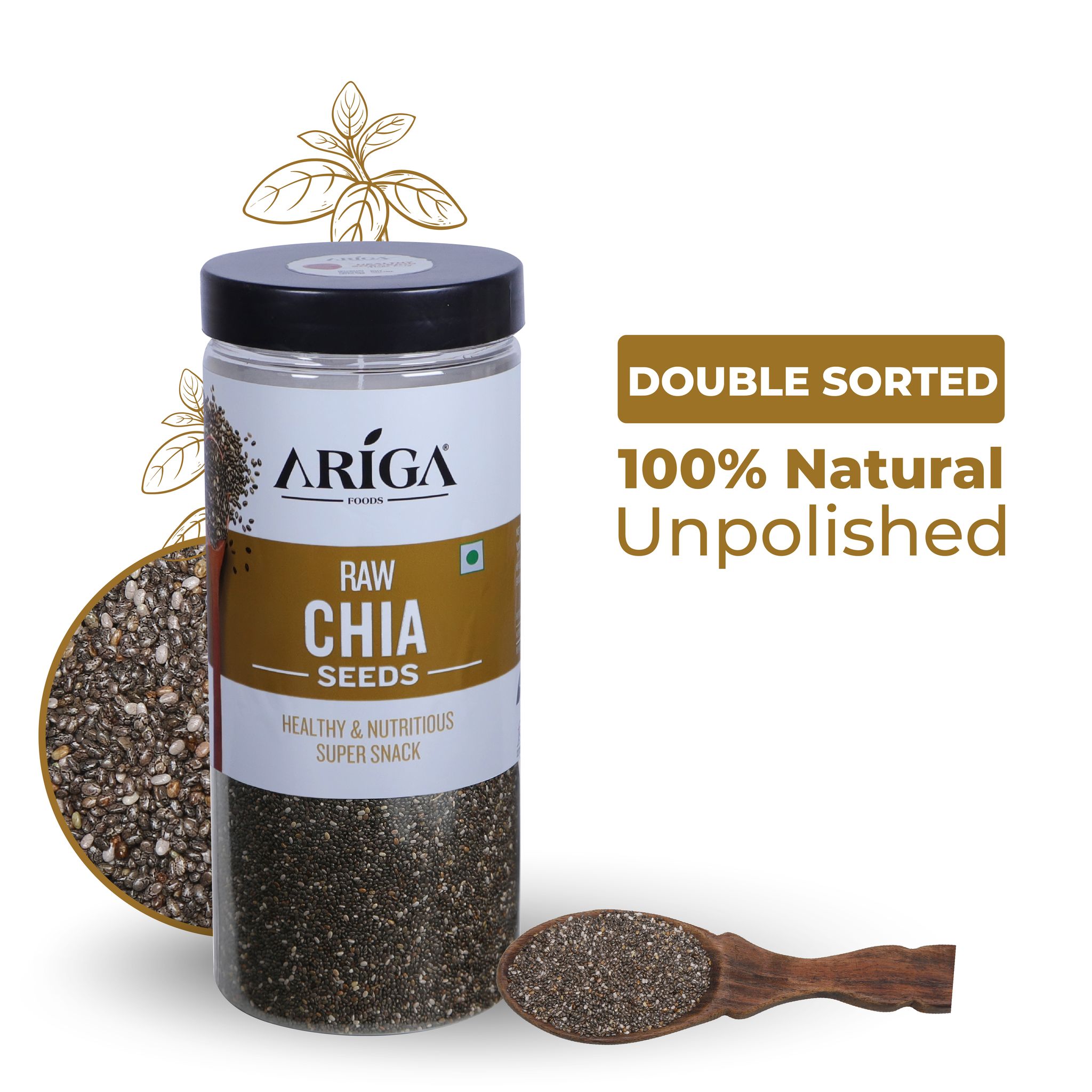 Ariga Foods Premium Raw Chia Seeds | Assorted Seeds & Nuts (500 g)