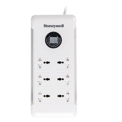 Honeywell Surge Protector With 6 Universal Sockets And 1.5 Meter Cord - White