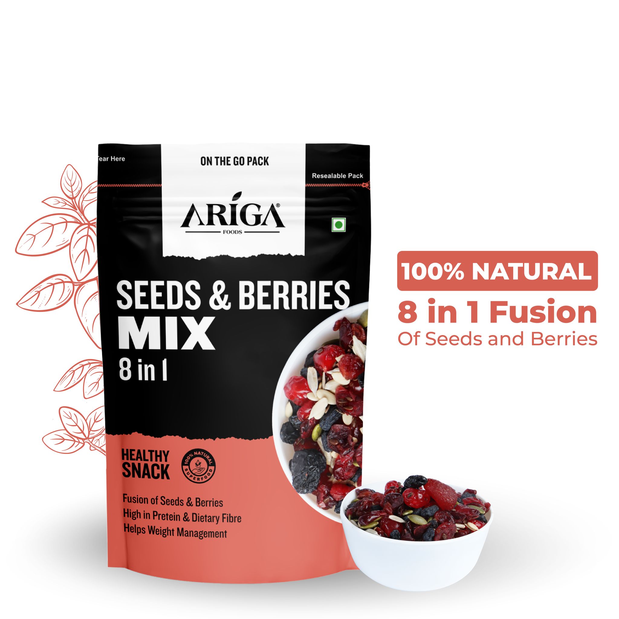 Ariga Foods Seeds & Berries Mix | 8 in 1 | (200 g)