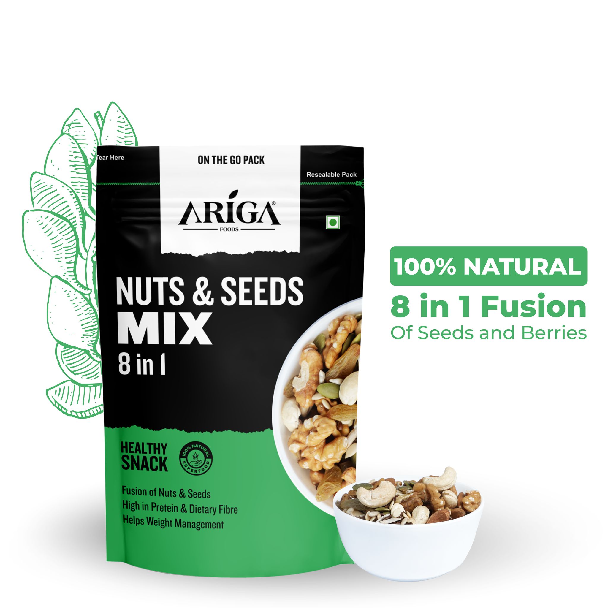 Ariga Foods Nuts & Seeds Mix | 8 in 1 | (200 g)