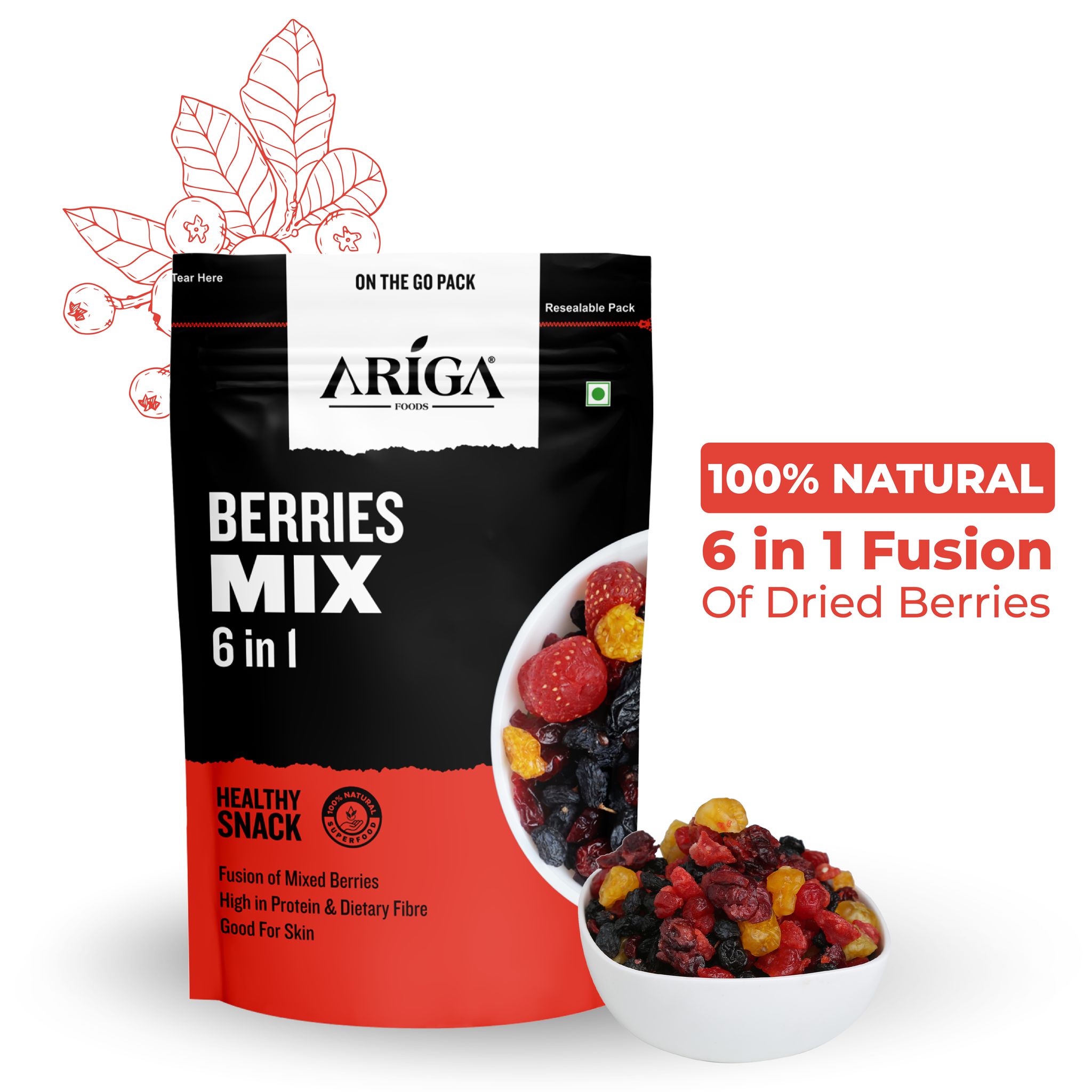 Ariga Foods Berries Mix | 8 in 1 | (200 g)