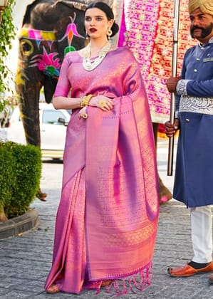 Woven Art Silk Saree in Purple