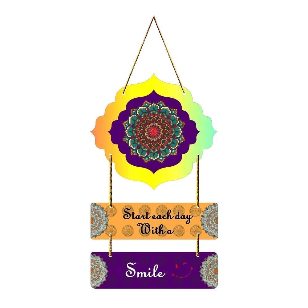 Charmor Start Each Day with a Smile Decorative Wall Hanging Decoration for Living Room | Bedroom | Home Decor | Gifts | Hall | Wall Decoration (WH4307)