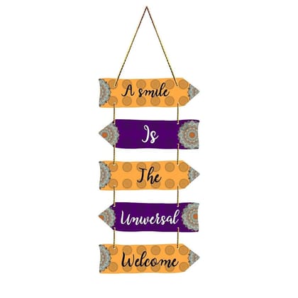 Charmor A Smile is the Universal ..Decorative Wooden Wall Hanging Decoration for Home | Living Room | Office | Wall Decoration (WH3704)