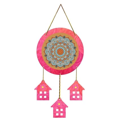 Charmor Mandala Art Printed Decorative Wall Hanger for Home | Office | Living Room | Gifts | Bedroom | Door Hanging | Modern Wall Art | Door Hanging (WH3612) Pink