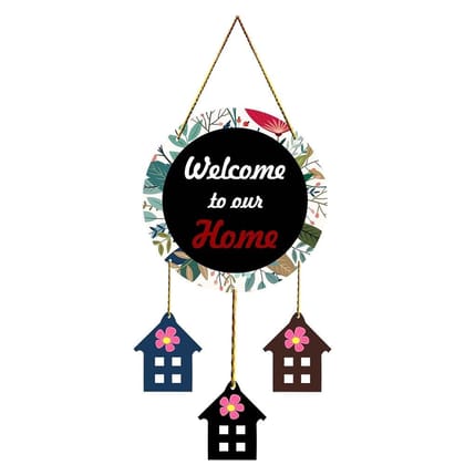 Charmor Welcome To Our Home Decorative Wall Hanger for Home | Office | Living Room | Gifts | Bedroom | Door Hanging | Modern Wall Art | Door Hanging (WH3601)