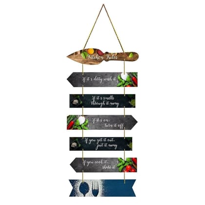 Charmor Kitchen Rules Decorative Wall Hanging Decoration for Home | Living Room | Garden | Wall Decoration (WH3405)