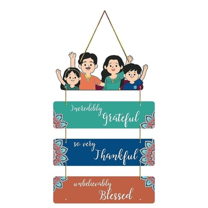 Charmor Incredibly Grateful Decorative Wall Hanger for Living Room | Bedroom | Gift | Home Decoration | Wooden Design Item (WH3310)