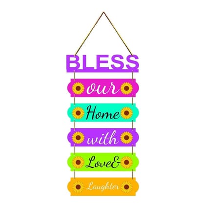 Charmor Bless our Home with Love Decorative Wall Hanger for Livingroom | Bedroom | Gifts | Home Decoration | Modern Artworks Decor (WH3014)