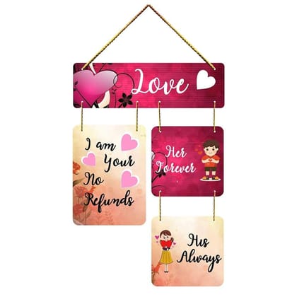 Charmor Love Decorative Wooden Wall Hanger for Living Room | Bedroom | Home Decor | Office | Gifts (WH2922)