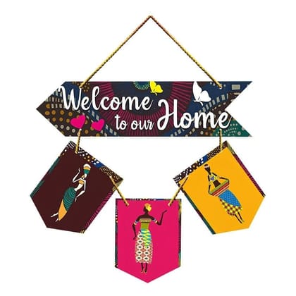 Wall Hangings for Home Decoration Items for Living Room Decor Welcome Home Wall Hanging for Home Office Decoration Handmade Craft Decorative Wall Art (WH2811)