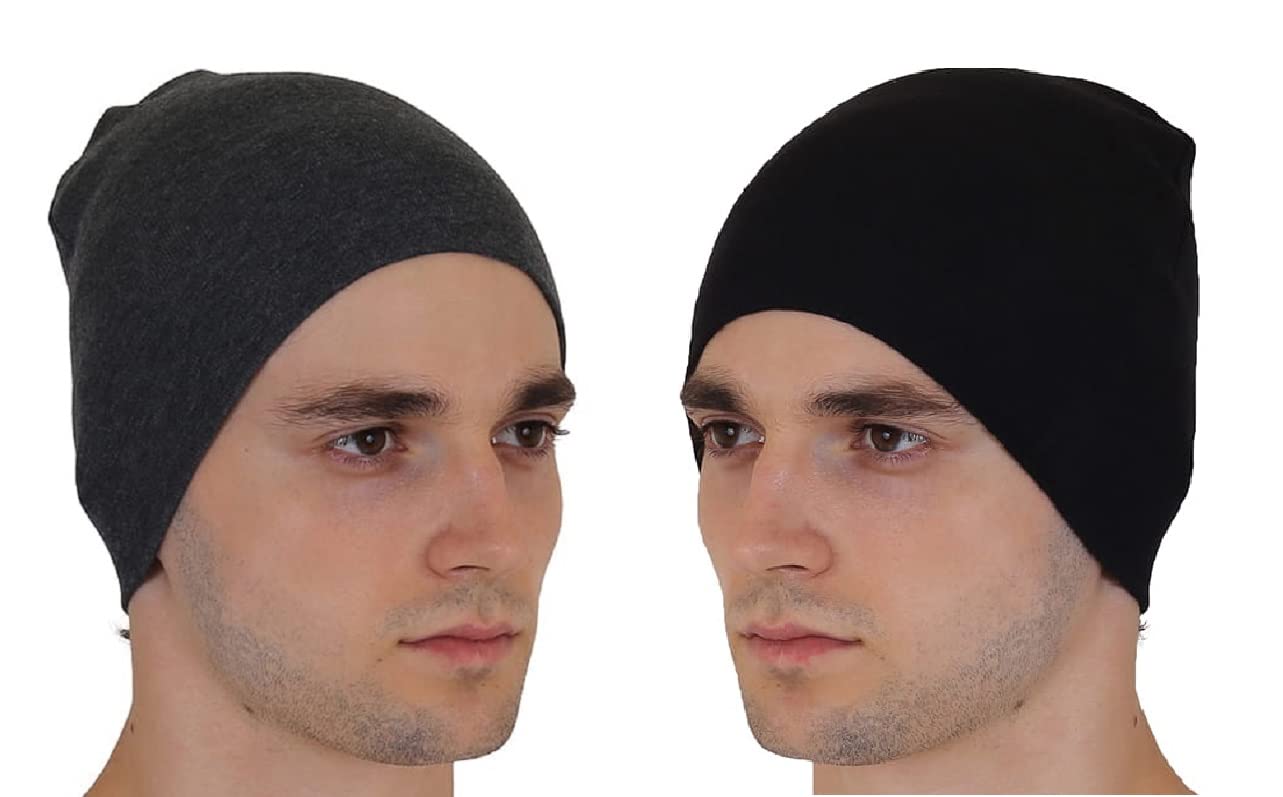 ATABZ Under Helmet caps Black Grey Combo Pack of 2 Expandable Stretch Lycra Cloth